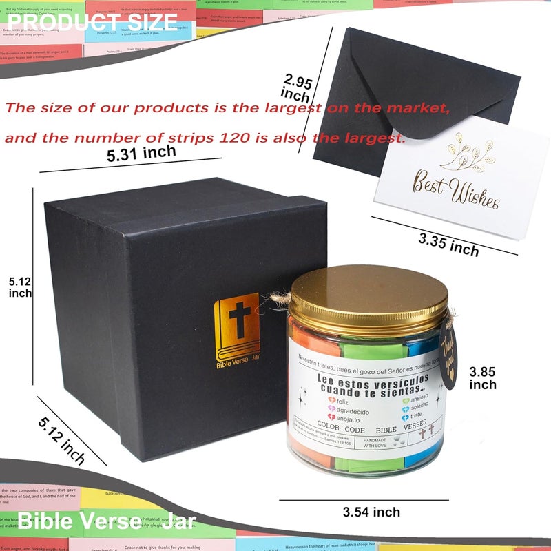 CODINOO Leeme Cuando te Sientas Versículos en Español(120pcs),Frasco de Versículos Bíblicos en Español,Inspirational Bible Verse in Jar Spanish Version,Biblical Gifts in Spanish,Regalos Cristianos para Mujer - Image 2